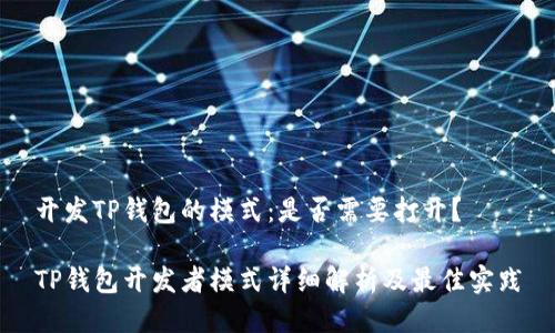 开发TP钱包的模式:是否需要打开?
TP钱包开发者模式详细解析及最佳实践